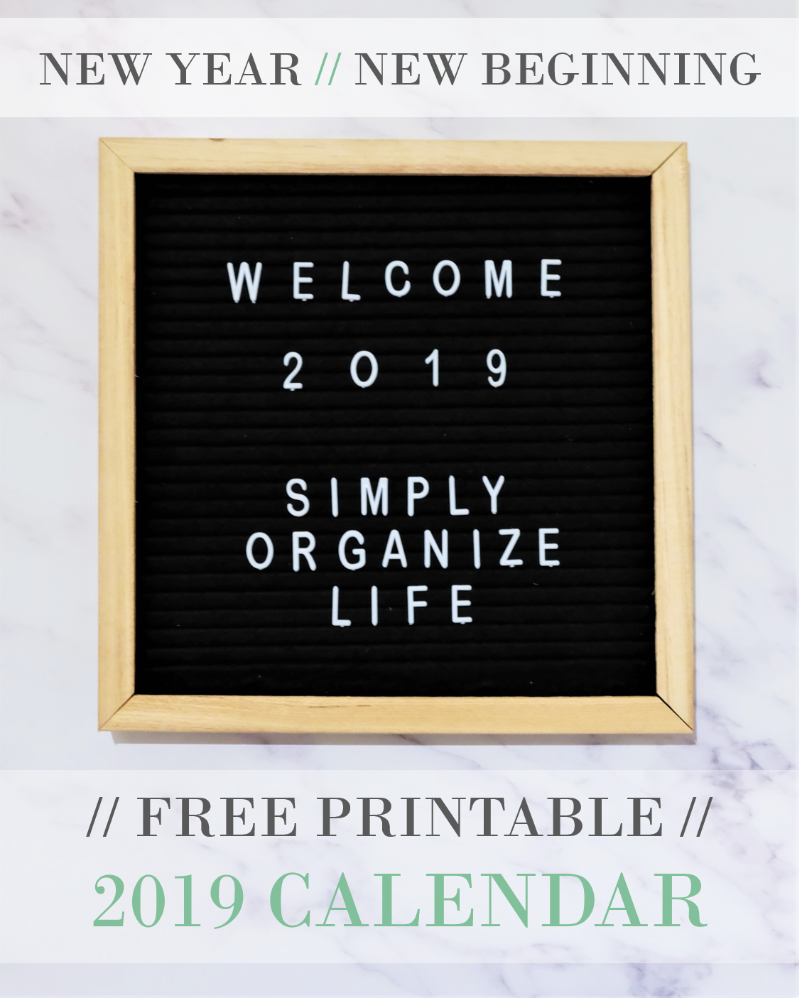 Welcome 2019 – Blog and Life Update {FREE Printable 2019 Monthly Calendar}